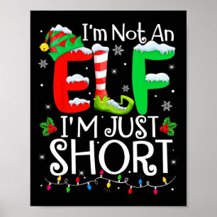 Póster No Soy Un Elfo Soy Solo Bajo Feliz Navidad Familia