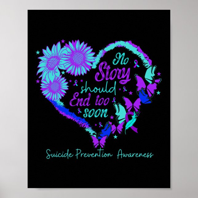 Póster No Story Should End Too Soon Heart Women Suicide P (Frente)