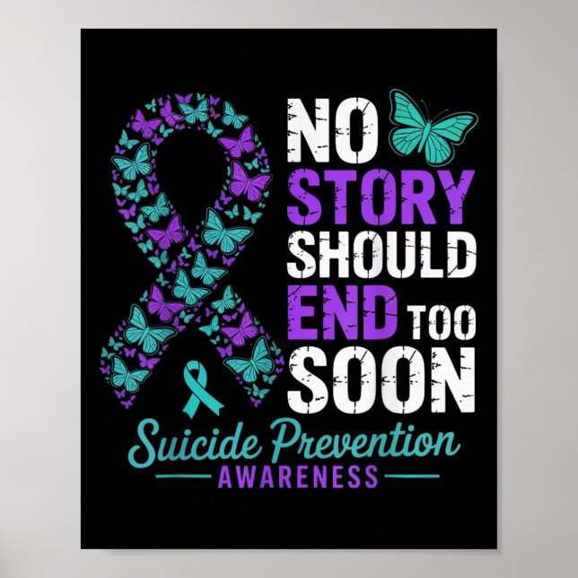 Póster No Story Should End Too Soon Suicide Prevention Aw (Frente)