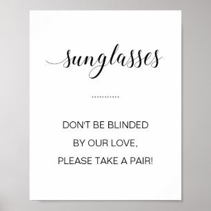 Póster No te ciegues con nuestro Boda de gafas de sol de
