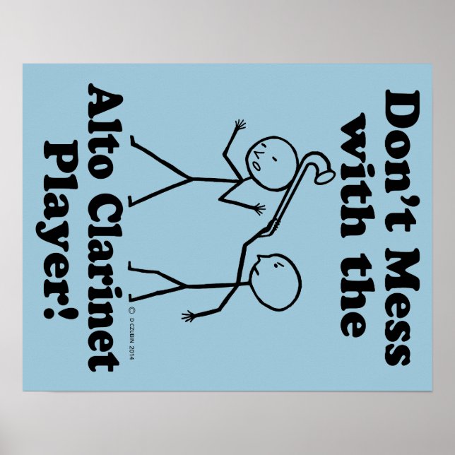 Póster No te metas con el jugador de Alto Sax (Frente)