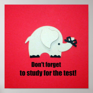 Póster ¡No te olvides de estudiar para la prueba!