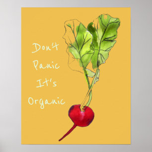 Póster No te preocupes es el lema orgánico Radish vegetal
