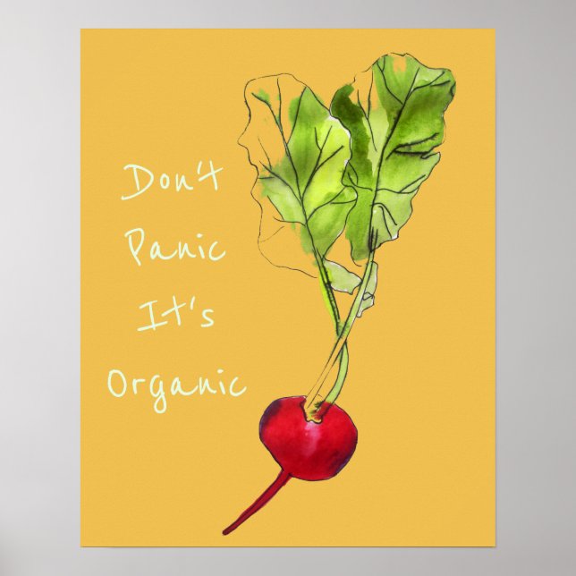 Póster No te preocupes es el lema orgánico Radish vegetal (Frente)