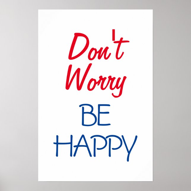 Póster No te preocupes sé feliz (Frente)