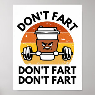 Póster No te tires un pedo divertido gimnasio fitness ent
