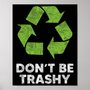 Póster No te vuelvas a reciclar graciosos niños del Día d