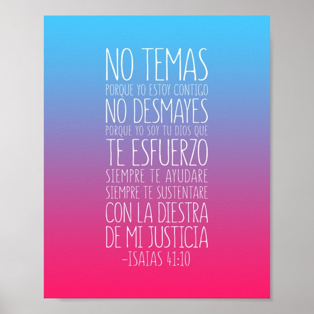 Póster No Temas, Porque Yo Estoy Contigo, Isaías 41:10 (Frente)