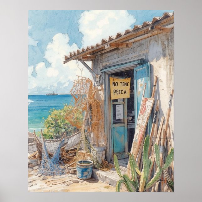 Póster No tene pesca bonaire (Frente)