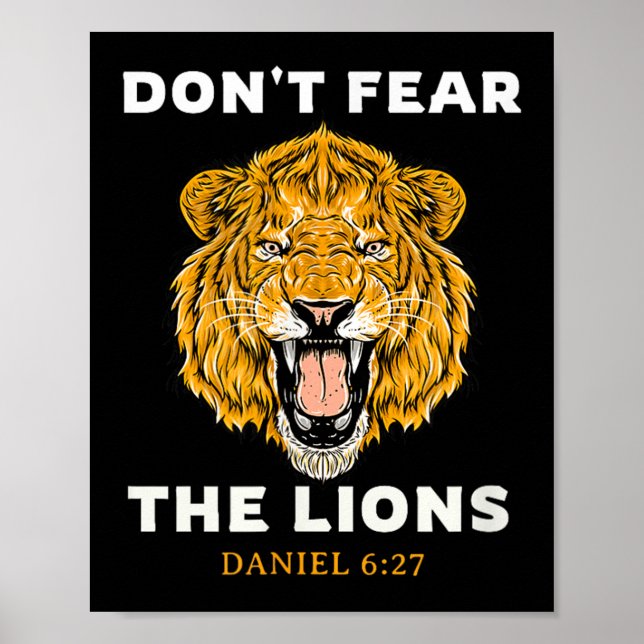 Póster No Tengan Miedo A Los Leones Daniel 6_27 Biblia (Frente)