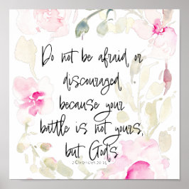 Póster No tengas miedo - 2 Chron 20v15 acuarela floral