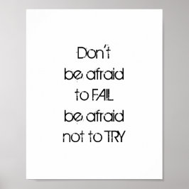 Póster No tengas miedo de FALLAR, ten miedo de no INTENTA