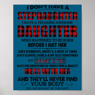 Póster No tengo hijastra tengo una hija increíble