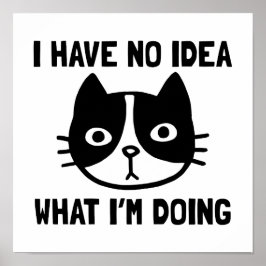 Póster No tengo idea de lo que estoy haciendo gato