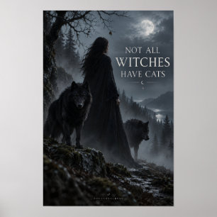 Póster No Todas Las Brujas Tienen Gatos Loba Bruja