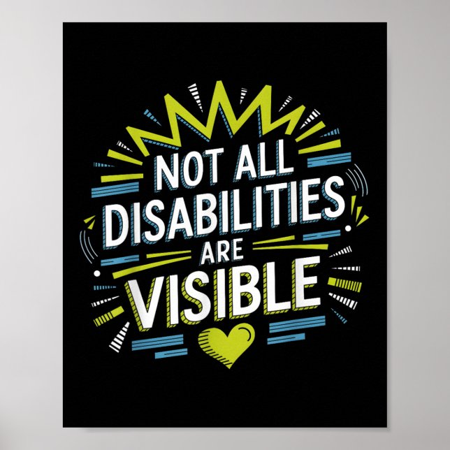 Póster No Todas Las Discapacidades Son Visibles Cool Disc (Frente)