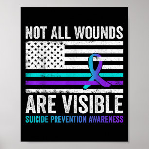 Póster No todas las heridas son visibles Bandera american