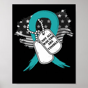 Póster No todas las heridas son visibles PTSD Conciencia