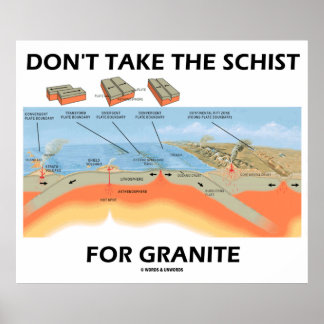 Póster No tome la cesta por el granito (Humor geológico)