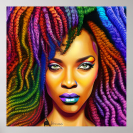 Póster No toques mi cabello negro Melanin afro reina coro