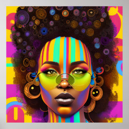 Póster No toques mi cabello negro Melanin afro reina coro