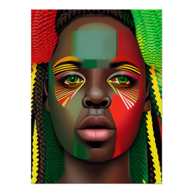Póster No toques mi cabello negro Melanin afro reina coro (Anverso)