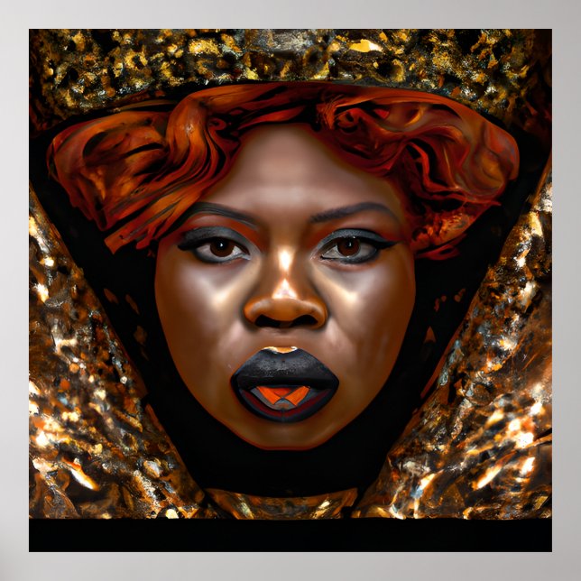 Póster No toques mi cabello negro Melanin afro reina coro (Frente)