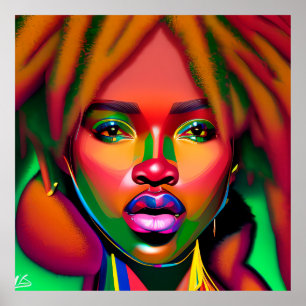 Póster No toques mi cabello negro Melanin afro reina coro