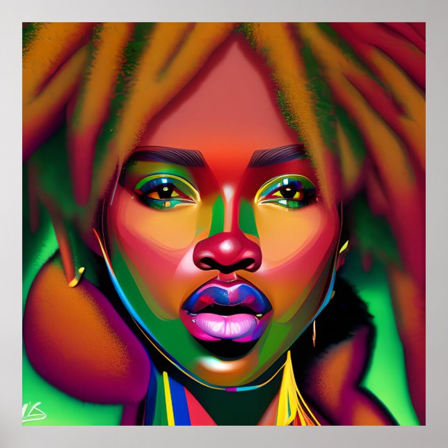 Póster No toques mi cabello negro Melanin afro reina coro (Frente)