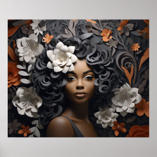 Póster No Toques Mi Pelo Melanina Negra Reina Afro Corona