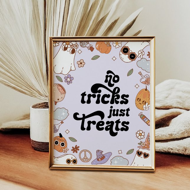 Póster No Tricks Just Treats Ghost Halloween Birthday (Subido por el creador)