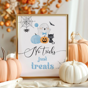 Póster No trucos solo dulces de Halloween Dulces y golosi