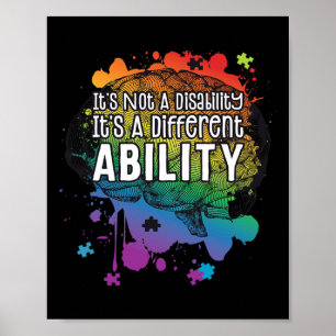 Póster No Una Discapacidad Un Autismo De Habilidad Difere