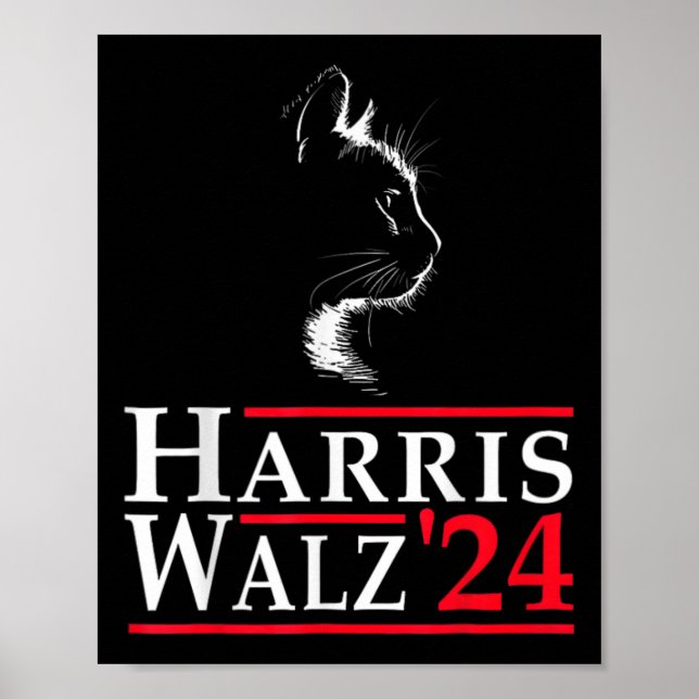 Póster No va a regresar Kamala Harris Cat Lady 2024 Elect (Frente)