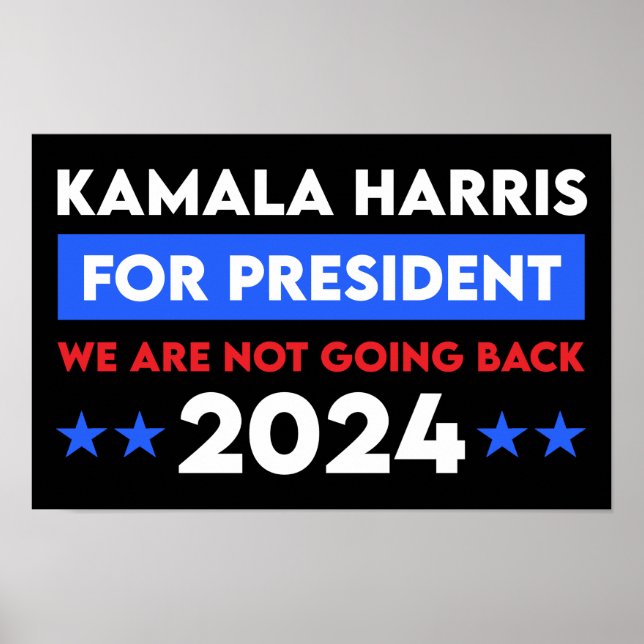 Póster No Vamos A Regresar Kamala Harris Por El President (Frente)