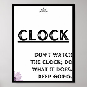 Póster No veas el reloj, haz lo que haga. Seguir adelante