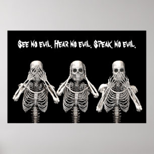 Póster No veo maldad. No escuches nada malo. No hables ma
