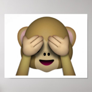 Póster No ver Mono Malvado - Emoji
