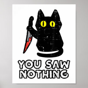 Póster No viste nada de negro Gato Gracioso Halloween