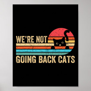 Póster No Volver Gatos Graciosos Retro De Vintage Cat 202