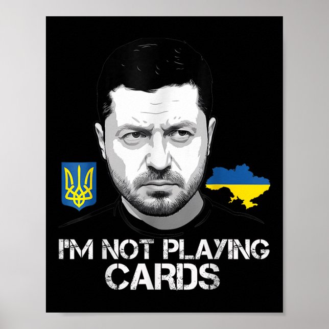 Póster No voy a jugar a las cartas apoyo a Zelensky Trump (Frente)