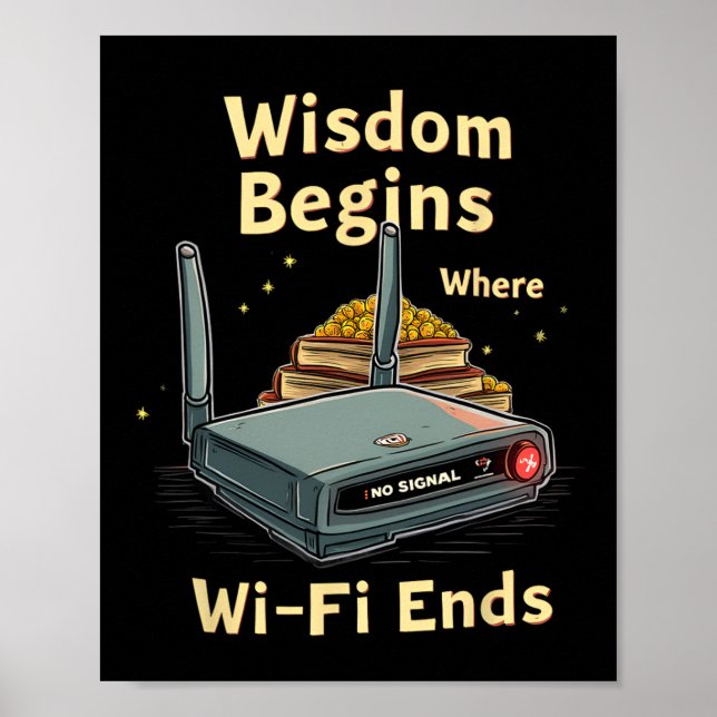 Póster No Wifi Read Books Instead - Funny Back To School  (Frente)