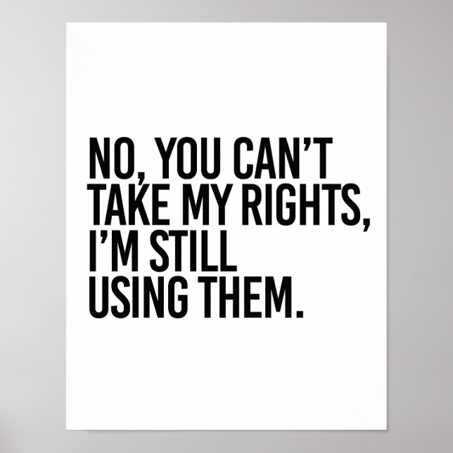 Póster No you can't take my rights I'm still using them - (Frente)
