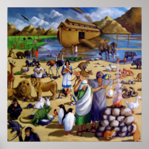 PÓSTER NOAH, ARCO, ANIMALES DESPUÉS DE LA INUNDACIÓN: IMP