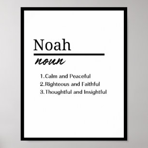 Póster Noah, definición de nombre personalizado del niño