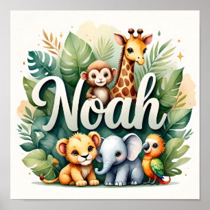 Póster Noah Safari Nursery Wall Art