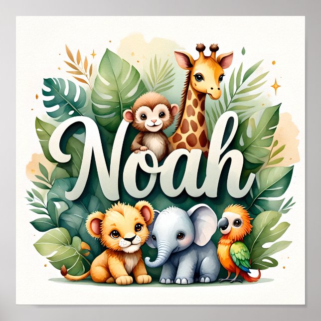 Póster Noah Safari Nursery Wall Art (Frente)