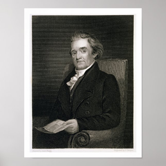Póster Noah Webster (1758-1843) grabado por Frederick W. (Frente)