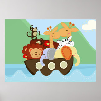 Póster Noah's Ark Baby Nursery Poster