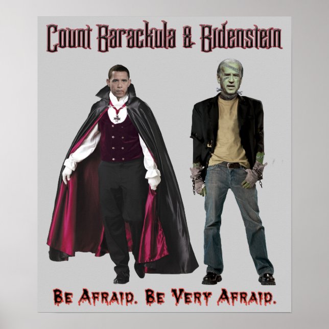 Póster Nobama Halloween - Poster de Barackula y Bidenstei (Frente)